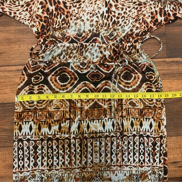 Cato maxi dress size S. Abstract Animal print. Open Sleeve. Rushed Waist - Picture 8 of 8